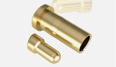 Precision lathe processing parts, material brass color.