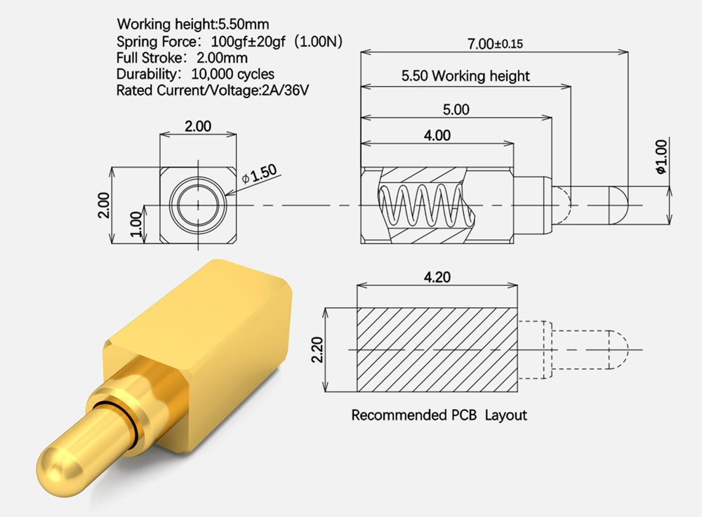 standard product side contact pogo pins