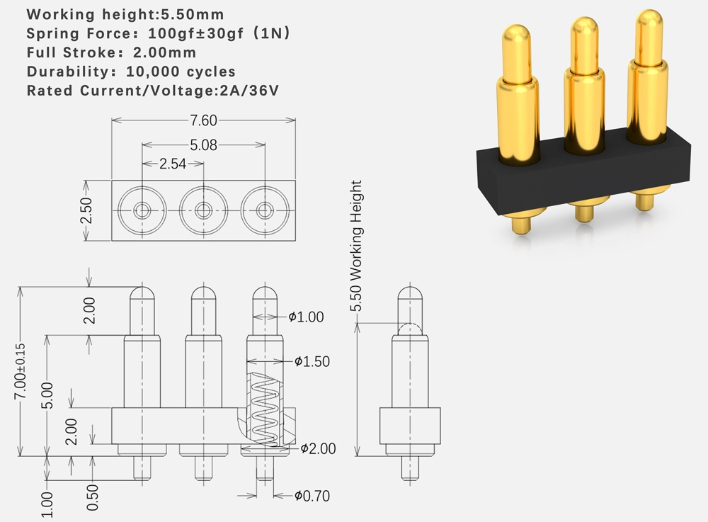 vertical dip pogo pin connector manufacturer