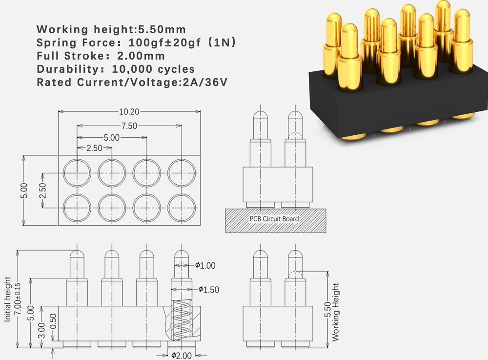 vertical smd pogo pin connector factory