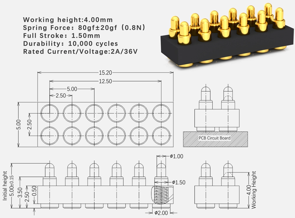 vertical smd pogo pin connector for sale