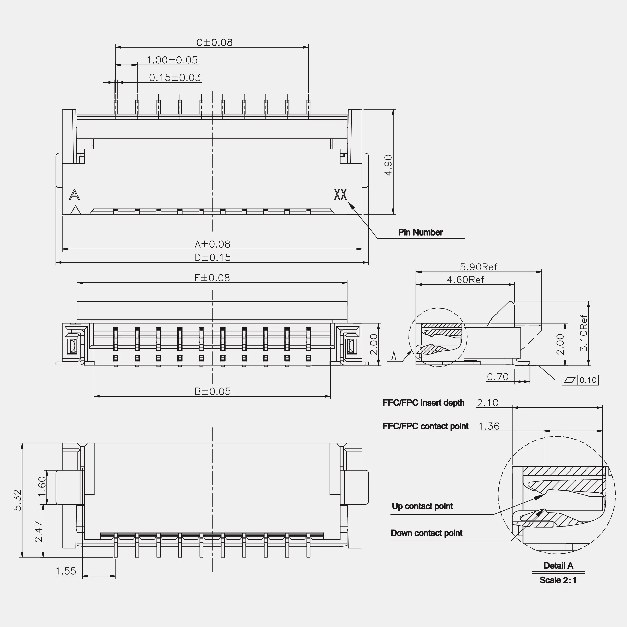 fpc connector 1.0 mm pitch