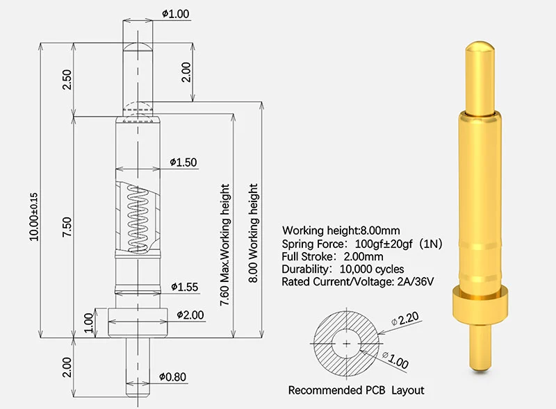 spring loaded pins standard part 6