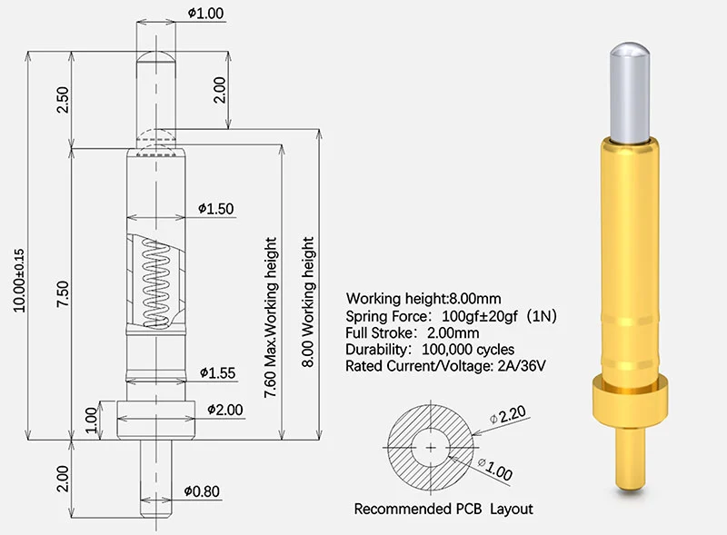 spring loaded pins standard part 7