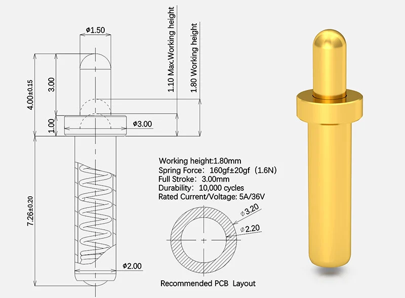 spring loaded pins standard part 8