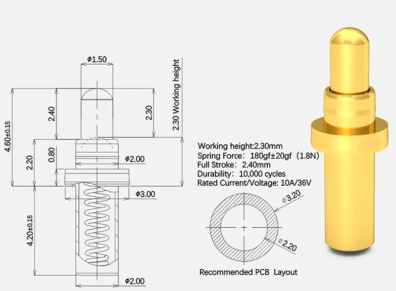 spring loaded pins standard part 9